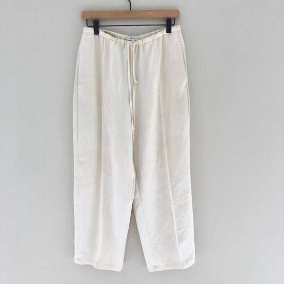 Madewell Pintucked Slim Pull-On Pants in Satin - Picture 1 of 6